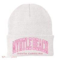 Retro Myrtle Beach South Carolina beach wo summer Beanie thumb 0