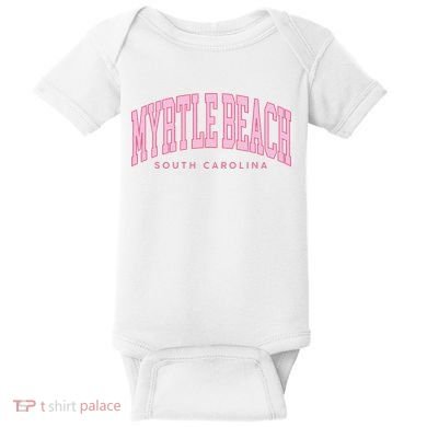 Retro Myrtle Beach South Carolina beach wo summer Baby Bodysuit
