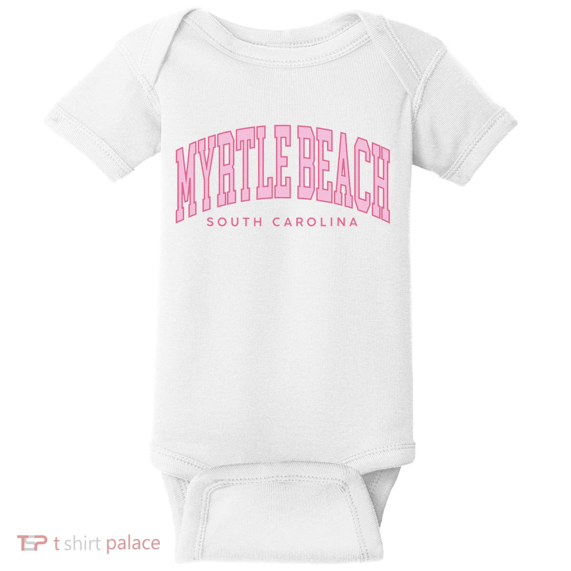Retro Myrtle Beach South Carolina beach wo summer Baby Bodysuit
