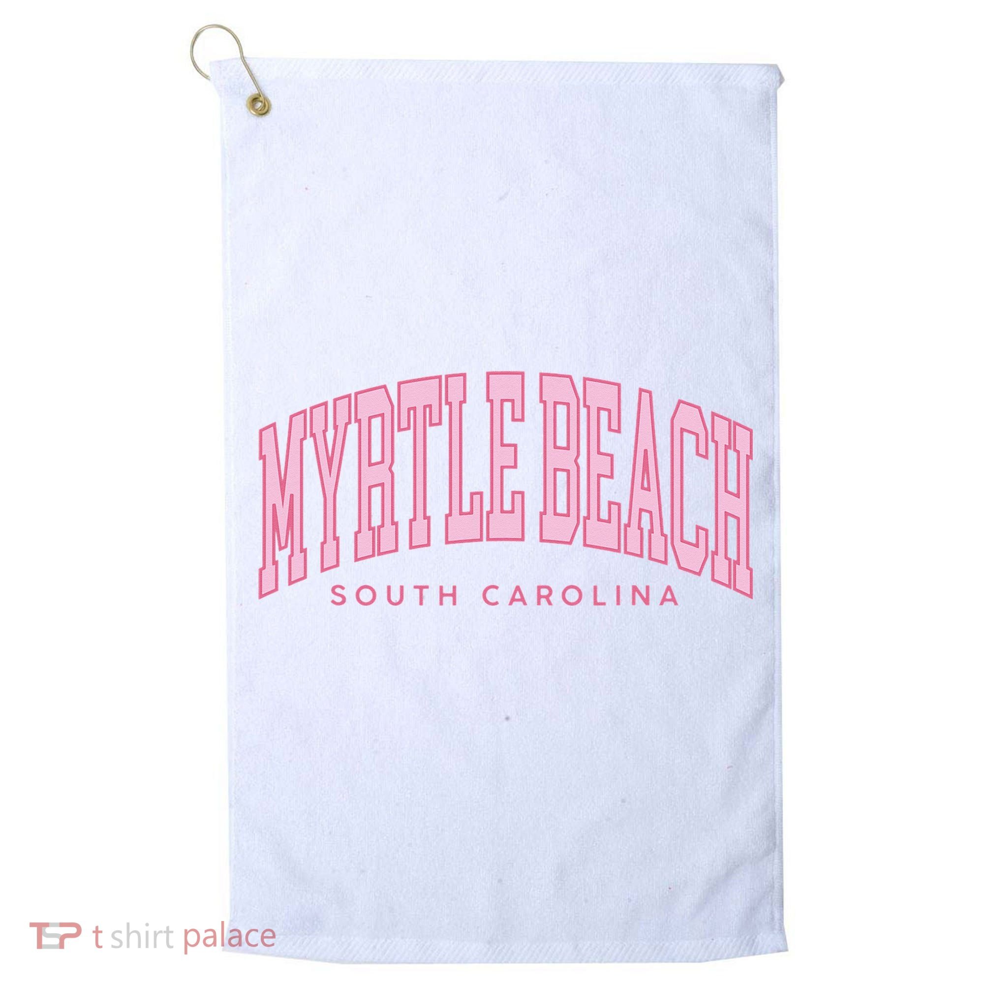 Retro Myrtle Beach South Carolina beach wo summer Golf Towel