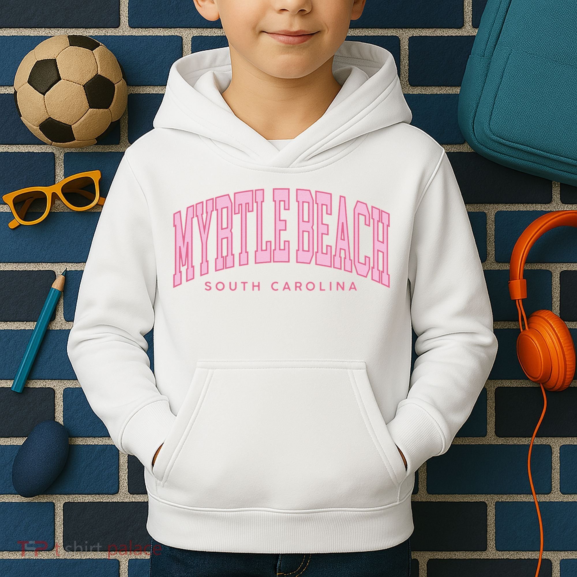 Retro Myrtle Beach South Carolina beach wo summer Kids Hoodie
