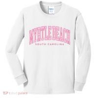 Retro Myrtle Beach South Carolina beach wo summer Kids Long Sleeve Shirt thumb 0