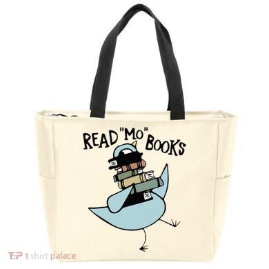 Read Mo Books Pigeon Library Reading Books Reader 2024 Tote Bag