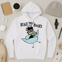 Read Mo Books Pigeon Library Reading Books Reader 2024 Hoodie thumb 3