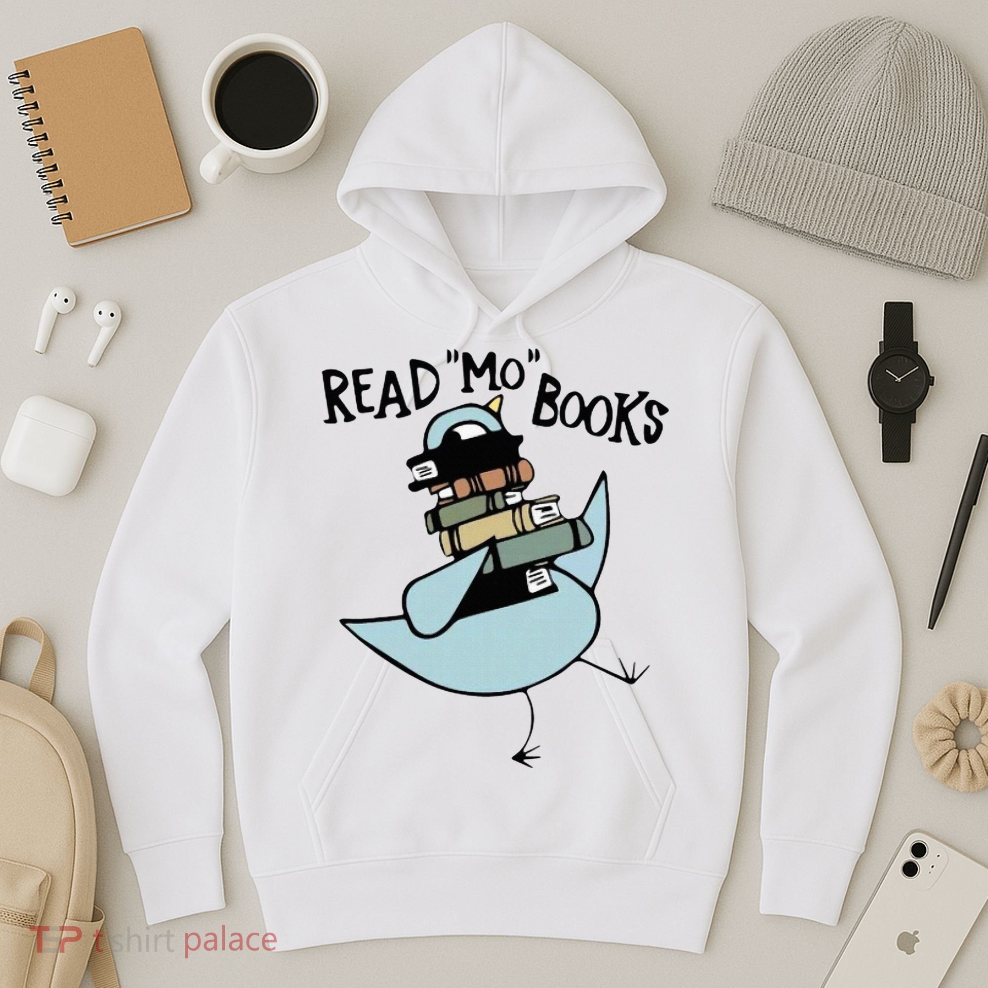 Read Mo Books Pigeon Library Reading Books Reader 2024 Hoodie