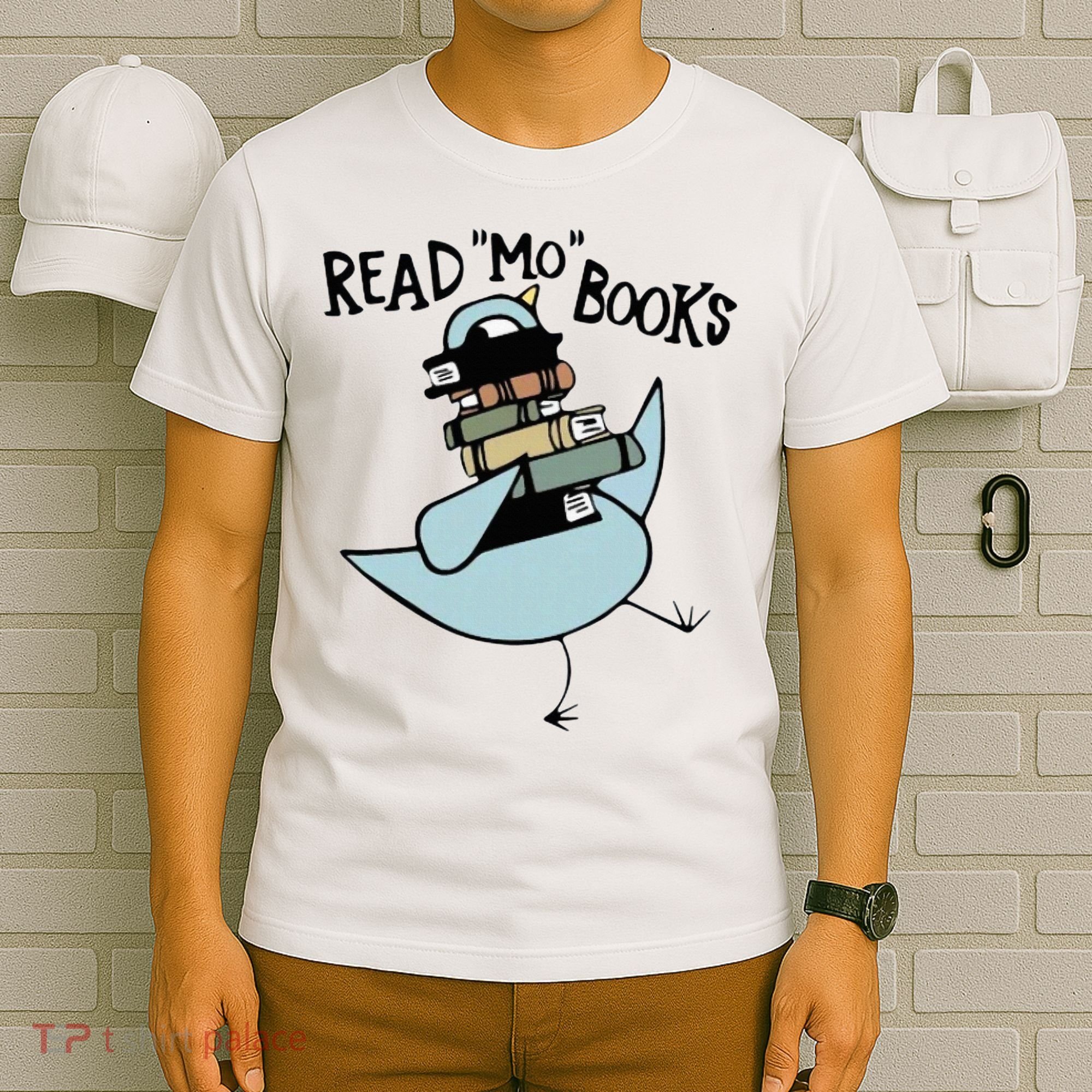 Read Mo Books Pigeon Library Reading Books Reader 2024 T-Shirt