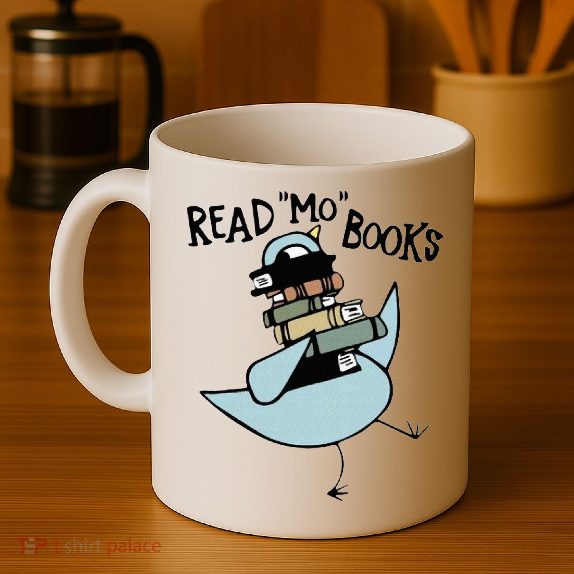 Read Mo Books Pigeon Library Reading Books Reader 2024 Coffee Mug