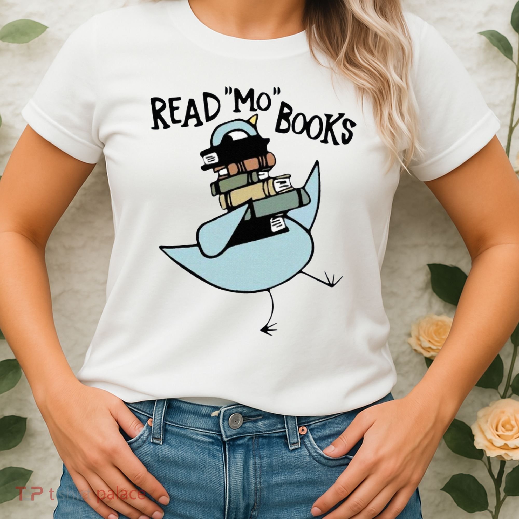 Read Mo Books Pigeon Library Reading Books Reader 2024 Women's T-Shirt