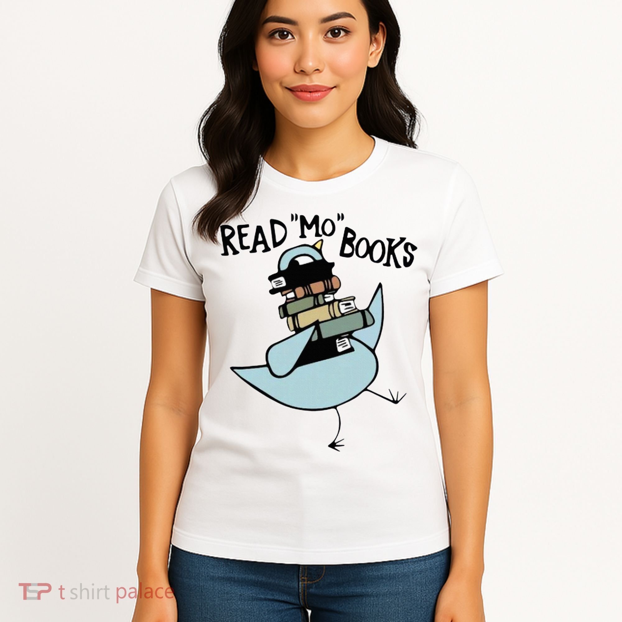 Read Mo Books Pigeon Library Reading Books Reader 2024 Women's T-Shirt