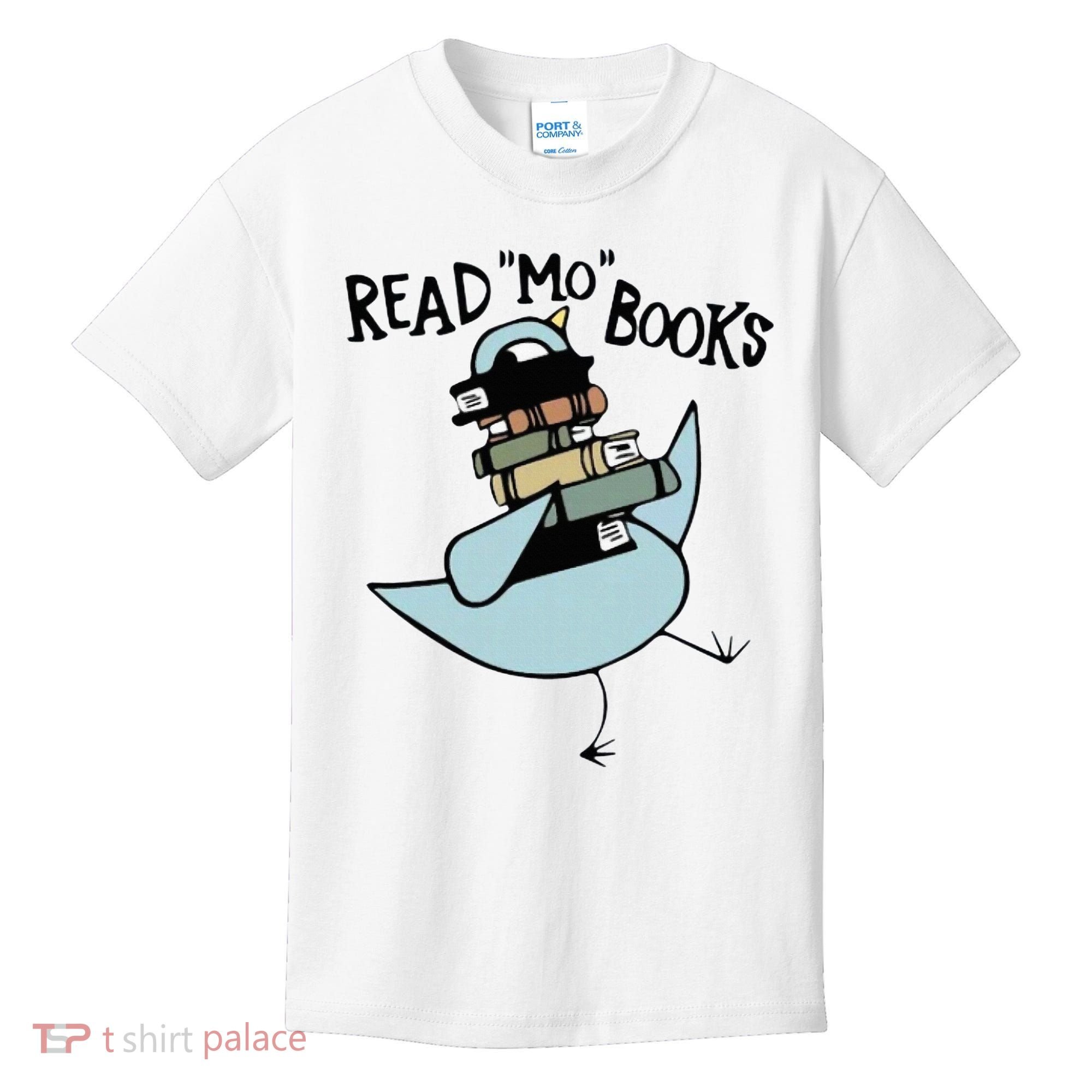 Read Mo Books Pigeon Library Reading Books Reader 2024 Kids T-Shirt