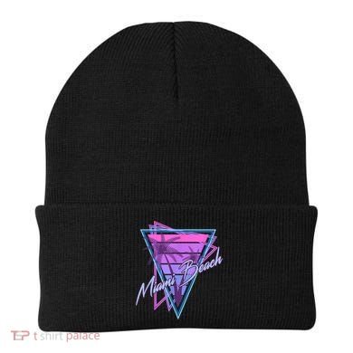 Retro Miami Beach Vintage 80s Beach Souvenir Beanie
