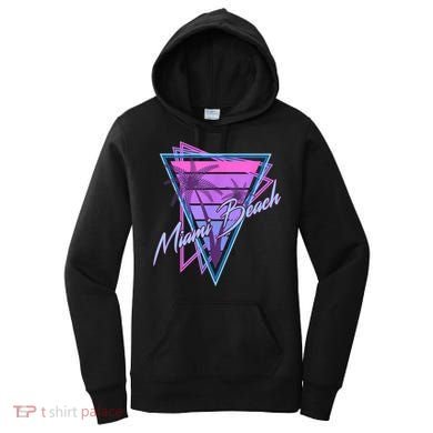 Retro Miami Beach Vintage 80s Beach Souvenir Women's Hoodie