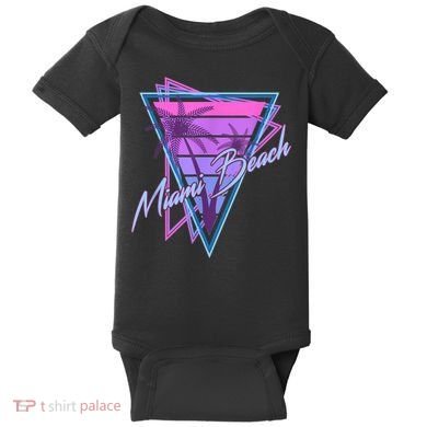 Retro Miami Beach Vintage 80s Beach Souvenir Baby Bodysuit