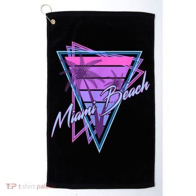 Retro Miami Beach Vintage 80s Beach Souvenir Golf Towel