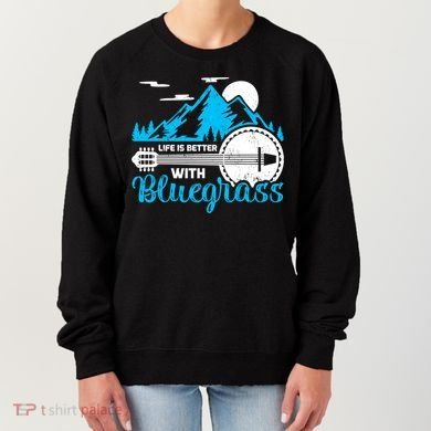 Retro Mountain Banjo Life Is Better With Bluegrass Gift Women's Sweatshirt