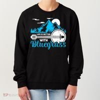 Retro Mountain Banjo Life Is Better With Bluegrass Gift Women's Sweatshirt thumb 0