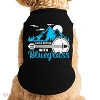 Retro Mountain Banjo Life Is Better With Bluegrass Gift Doggie Tank thumb 0