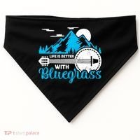 Retro Mountain Banjo Life Is Better With Bluegrass Gift USA-Made Doggie Bandana thumb 0
