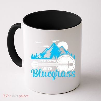 Retro Mountain Banjo Life Is Better With Bluegrass Gift Coffee Mug