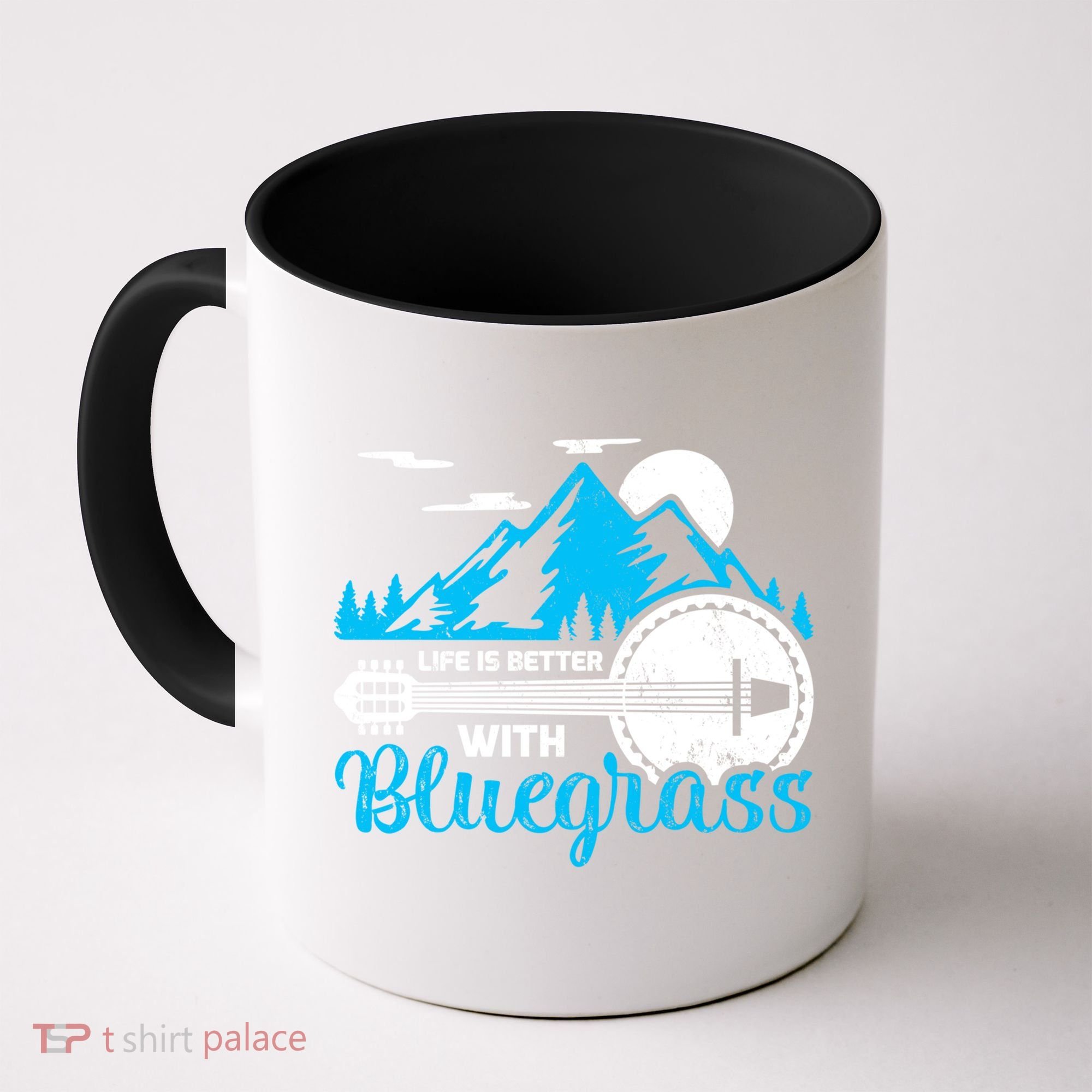 Retro Mountain Banjo Life Is Better With Bluegrass Gift Coffee Mug