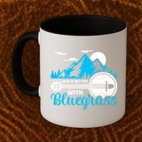 Retro Mountain Banjo Life Is Better With Bluegrass Gift Coffee Mug thumb 2