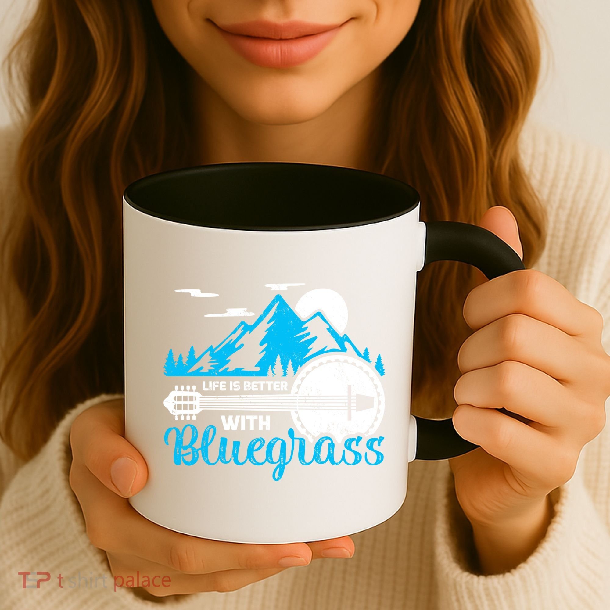 Retro Mountain Banjo Life Is Better With Bluegrass Gift Coffee Mug