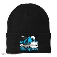 Retro Mountain Banjo Life Is Better With Bluegrass Gift Beanie thumb 0