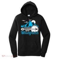 Retro Mountain Banjo Life Is Better With Bluegrass Gift Women's Hoodie thumb 0