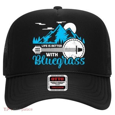 Retro Mountain Banjo Life Is Better With Bluegrass Gift Hat