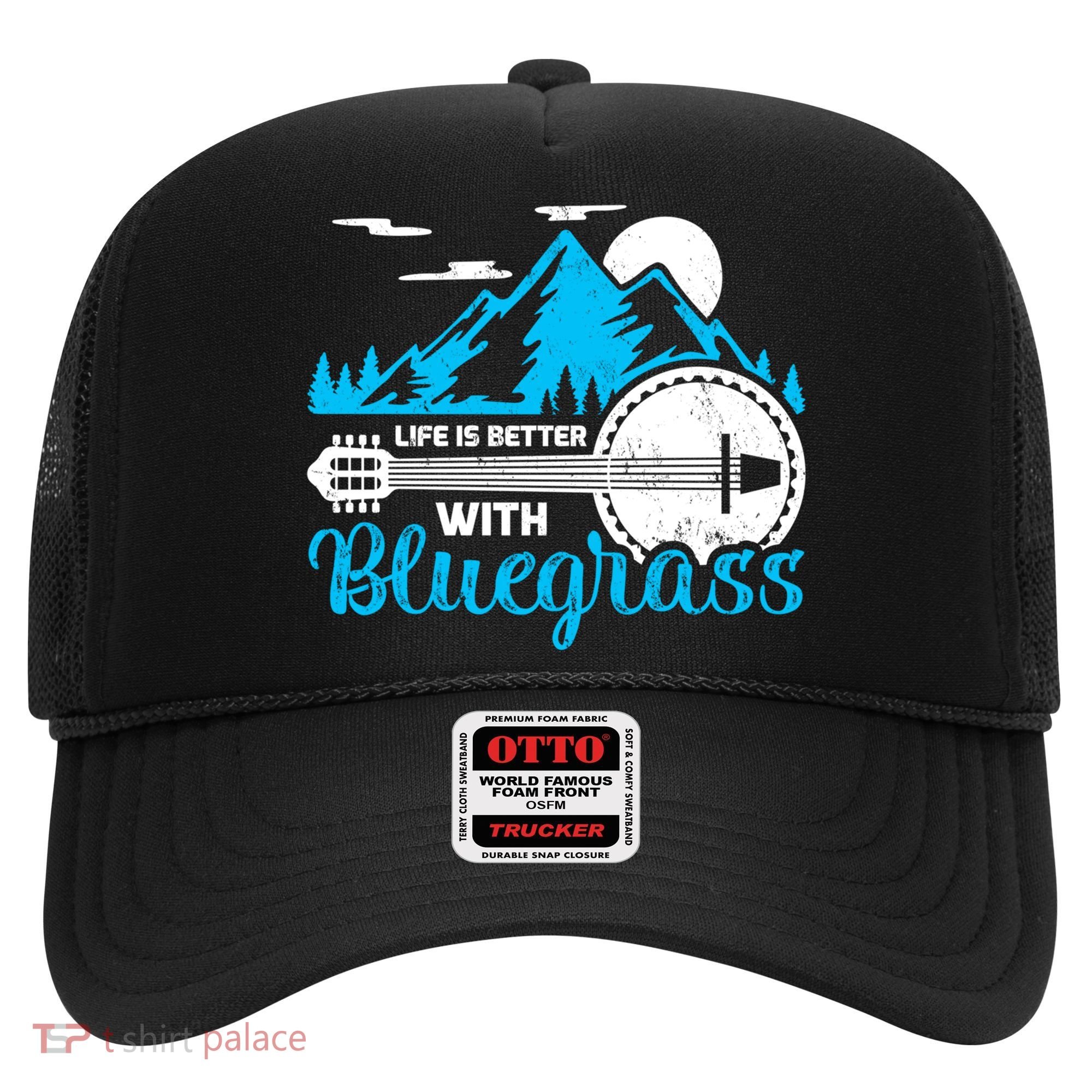 Retro Mountain Banjo Life Is Better With Bluegrass Gift Hat