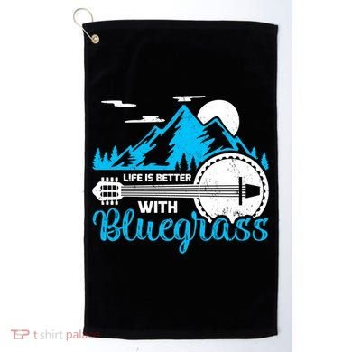 Retro Mountain Banjo Life Is Better With Bluegrass Gift Golf Towel