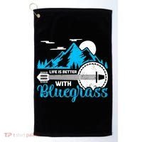 Retro Mountain Banjo Life Is Better With Bluegrass Gift Golf Towel thumb 0