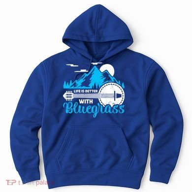 Retro Mountain Banjo Life Is Better With Bluegrass Gift Hoodie
