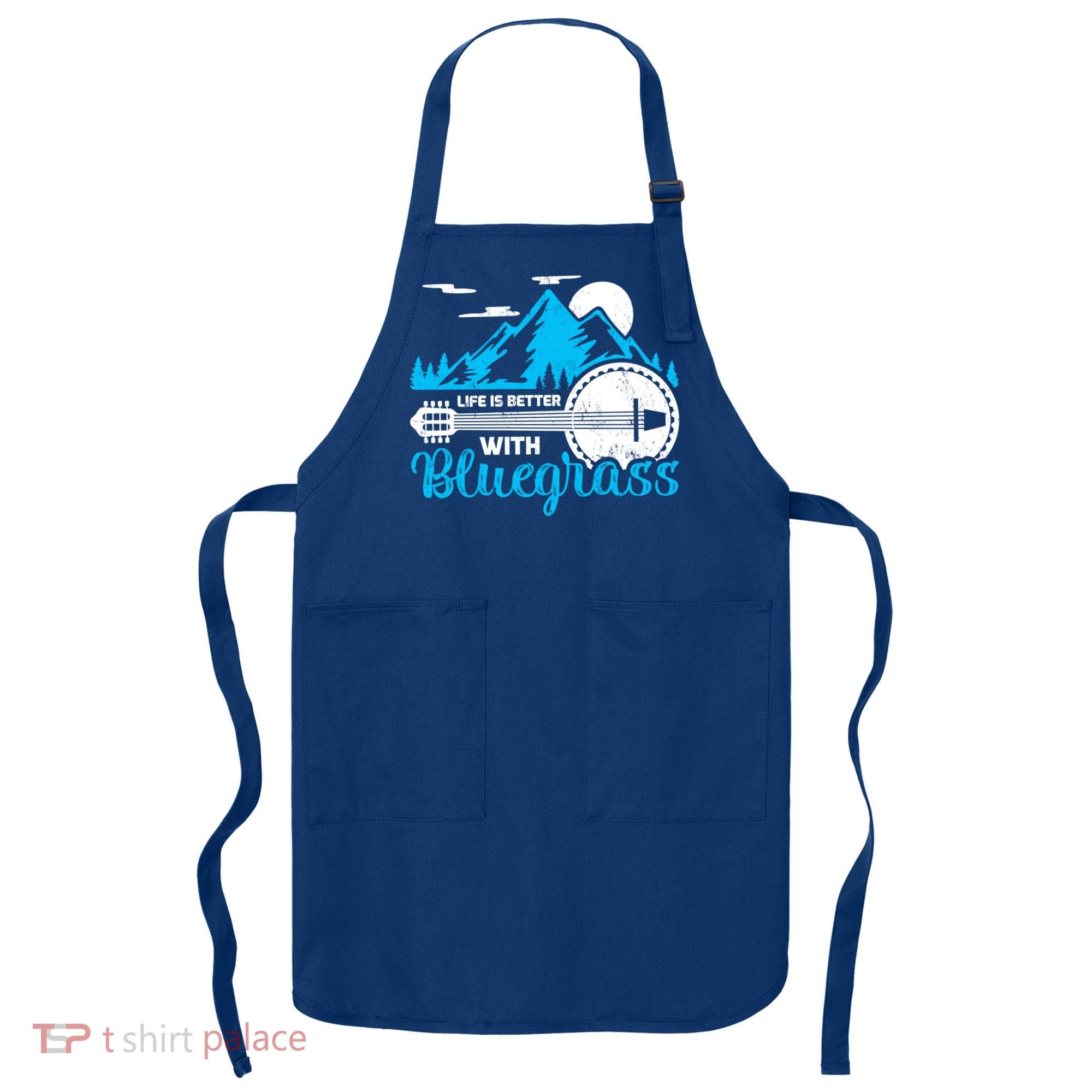 Retro Mountain Banjo Life Is Better With Bluegrass Gift Apron