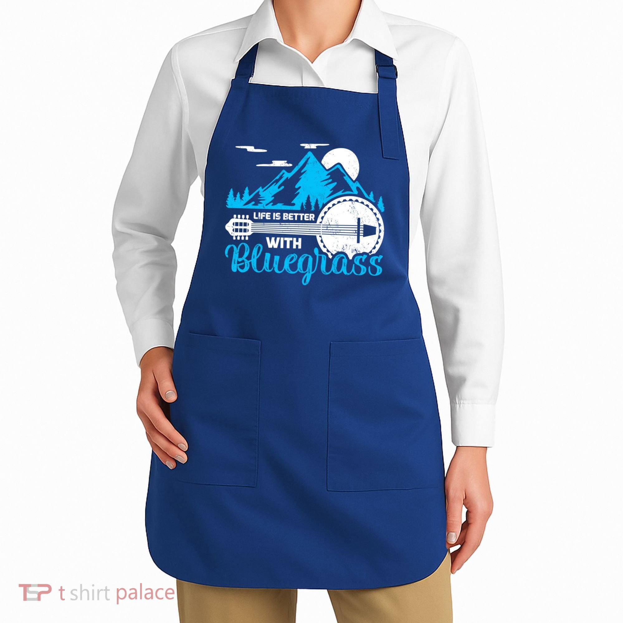 Retro Mountain Banjo Life Is Better With Bluegrass Gift Apron