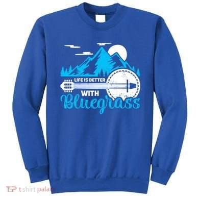 Retro Mountain Banjo Life Is Better With Bluegrass Gift Sweatshirt