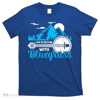 Retro Mountain Banjo Life Is Better With Bluegrass Gift T-Shirt