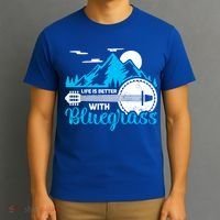 Retro Mountain Banjo Life Is Better With Bluegrass Gift T-Shirt thumb 3