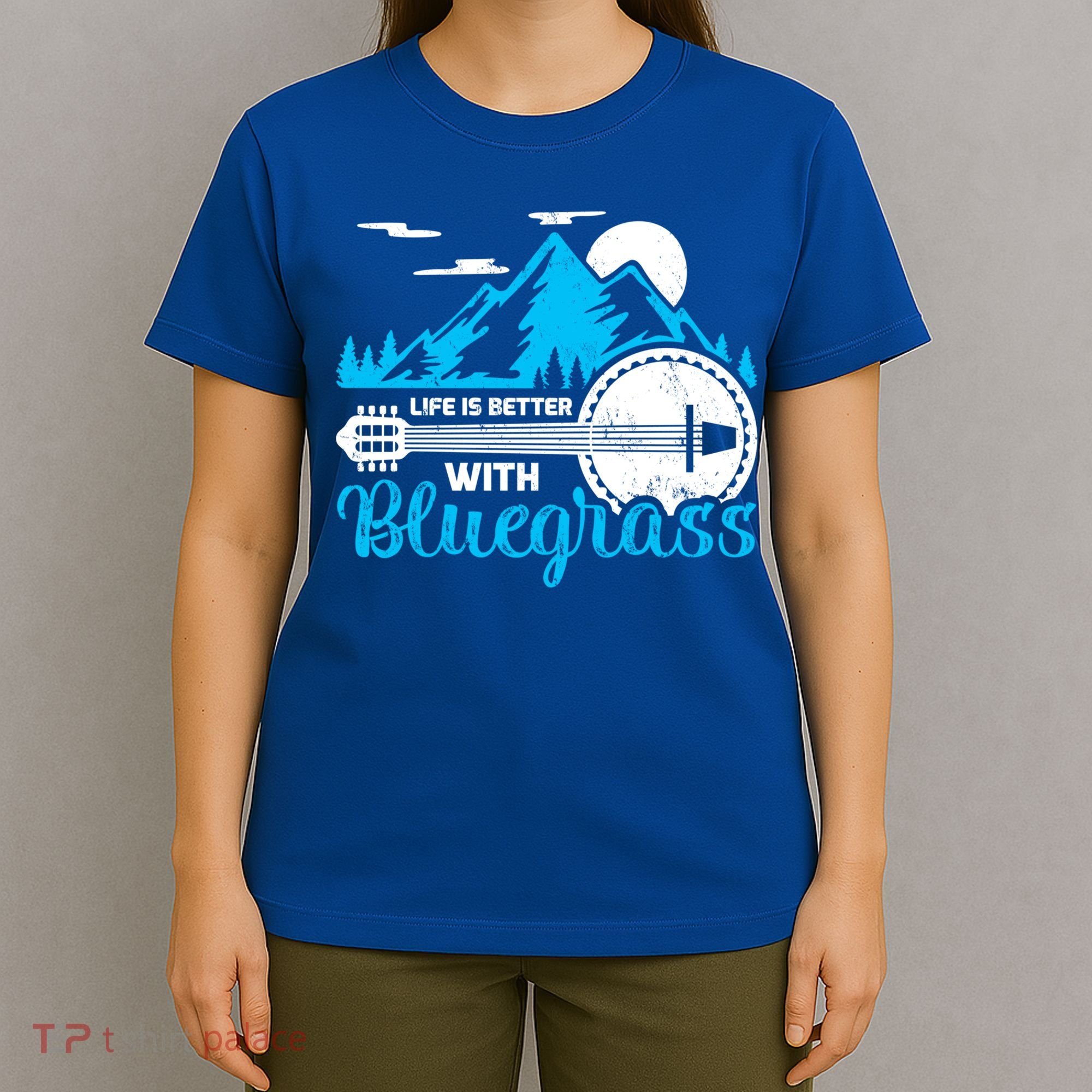Retro Mountain Banjo Life Is Better With Bluegrass Gift T-Shirt