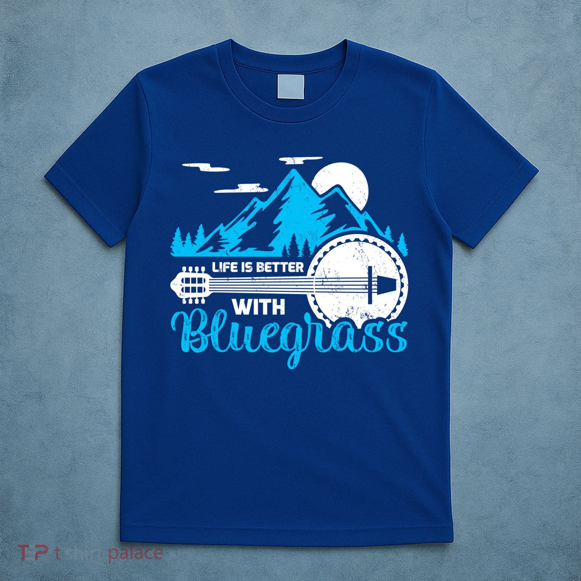 Retro Mountain Banjo Life Is Better With Bluegrass Gift T-Shirt