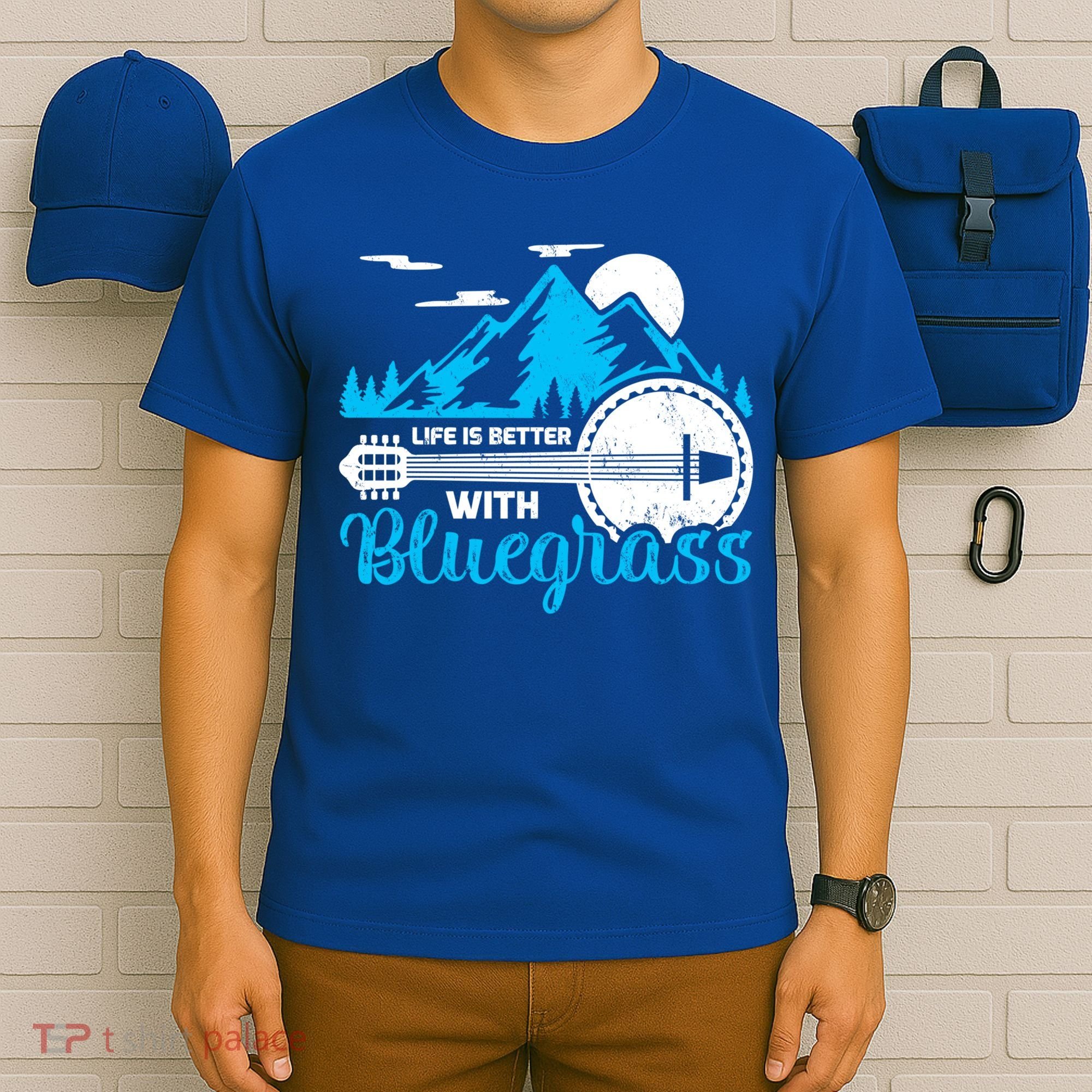 Retro Mountain Banjo Life Is Better With Bluegrass Gift T-Shirt