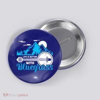 Retro Mountain Banjo Life Is Better With Bluegrass Gift Button thumb 0