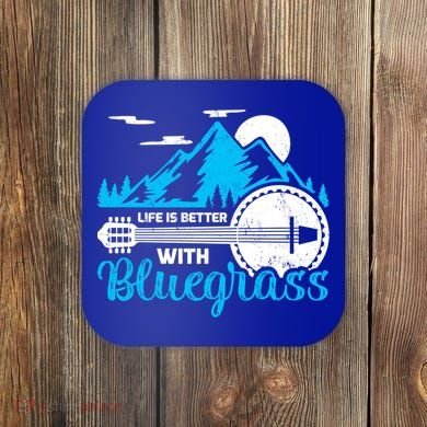 Retro Mountain Banjo Life Is Better With Bluegrass Gift Coaster
