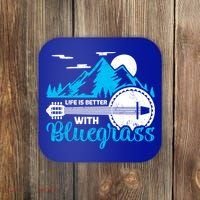 Retro Mountain Banjo Life Is Better With Bluegrass Gift Coaster thumb 0