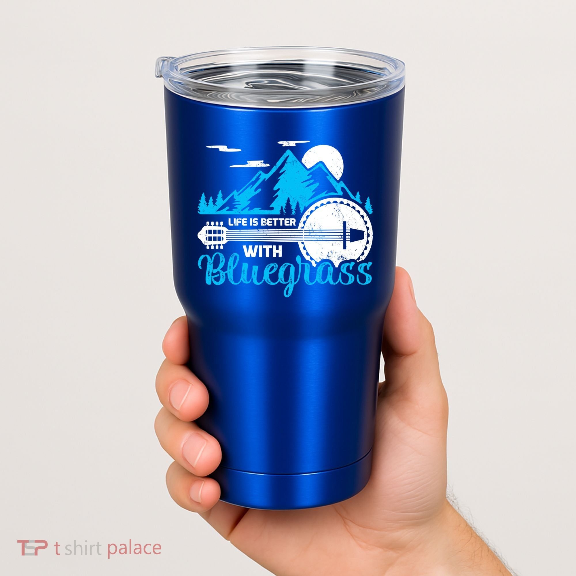 Retro Mountain Banjo Life Is Better With Bluegrass Gift Tumbler