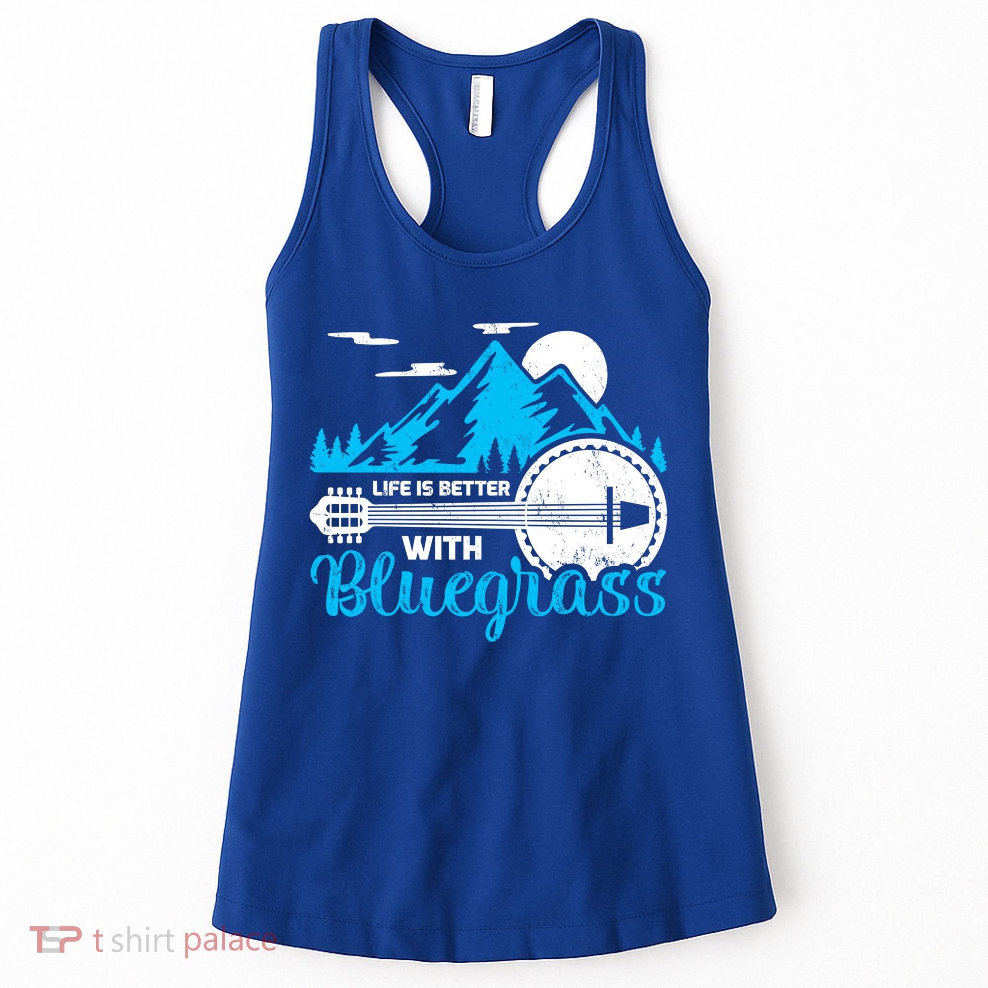 Retro Mountain Banjo Life Is Better With Bluegrass Gift Women's Tank Top