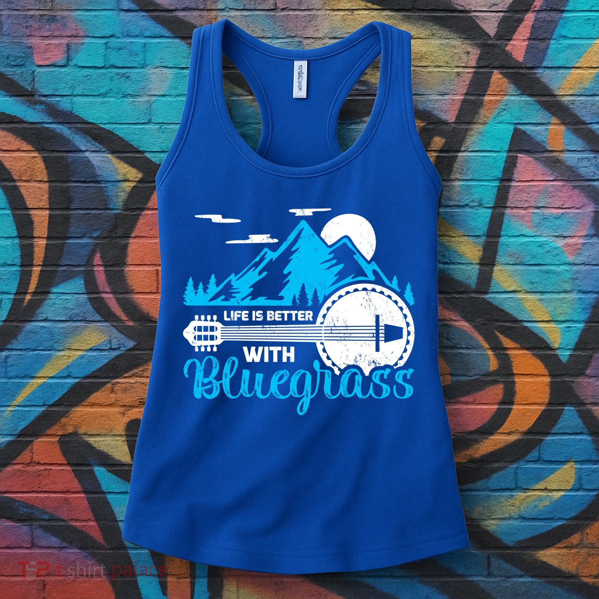 Retro Mountain Banjo Life Is Better With Bluegrass Gift Women's Tank Top