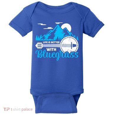 Retro Mountain Banjo Life Is Better With Bluegrass Gift Baby Bodysuit