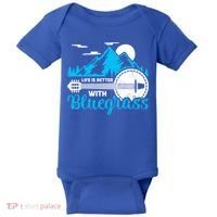 Retro Mountain Banjo Life Is Better With Bluegrass Gift Baby Bodysuit thumb 0