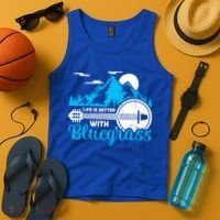 Retro Mountain Banjo Life Is Better With Bluegrass Gift Tank Top thumb 4
